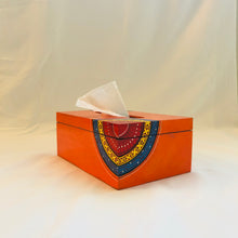Load image into Gallery viewer, Handcrafted Orange Tissue Box for home decor, gift and to store kleenex tissues