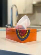 Load image into Gallery viewer, Handcrafted Orange Tissue Box for home decor, gift and to store kleenex tissues