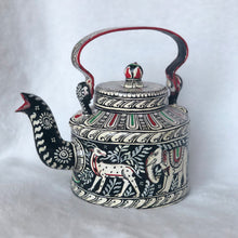 Load image into Gallery viewer, Aluminum Handpainted Black and White Pattachitra Kettles for Home Decor, Gifting & Serving