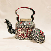 Load image into Gallery viewer, Aluminum Handpainted Black and White Pattachitra Kettles for Home Decor, Gifting &amp; Serving
