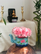 Load image into Gallery viewer, Aluminum Handpainted Lotus Flowers Kettle for Home Decor, Gifting &amp; Serving
