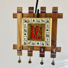 Load image into Gallery viewer, Wall Mounted Dhokra And Warli Work Decorative Holder Wall Decor for Keys, Neckpiece &amp; Apron. Perfect for organizing, home decor and gifting

