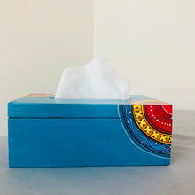 Load image into Gallery viewer, Handcrafted Teal Tissue Box for home decor, gift and to store kleenex tissues

